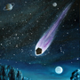 Clara Brunelli<br/>HAH296 Spazio-Terra-Cosmo, olio e frammento di meteorite, 30 x 40 cm